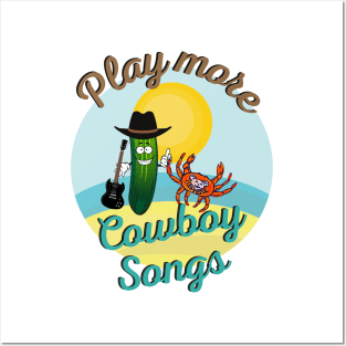 Play More Cowboy Songs Lot Shirt Design Posters and Art